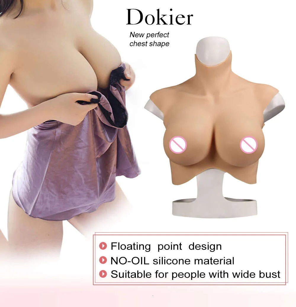 Silicone Breast Forms Breastplate Fake Boobs for Crossdressers Cosplay H Cup