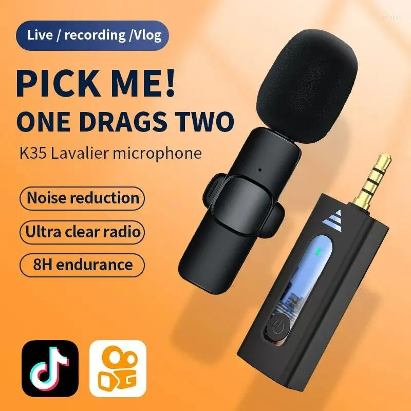 Mikrofoner trådlöst 3,5 mm Lavalier Lapel Microphone Omnidirectional Condenser Mic för kamerahögtalare Smarttelefoninspelning