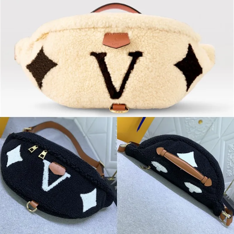 Flocked Bumbag Designer Teddy Bum Bag Crossbody Waist Bag Men Luxury Winter Fuzzy Belt Bags Women Cross Body Handbag Shearling Fanny Pack