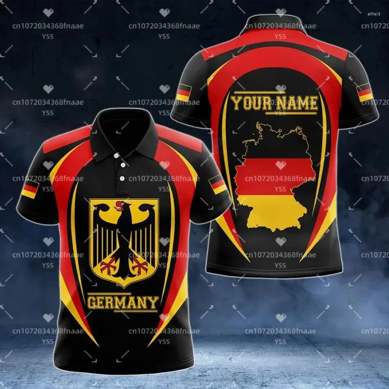 Men's T Shirts 2023 Summer Polo Shirt German Flag 3D Printing Mesh Casual Sports Custom Name Oversize Street Top