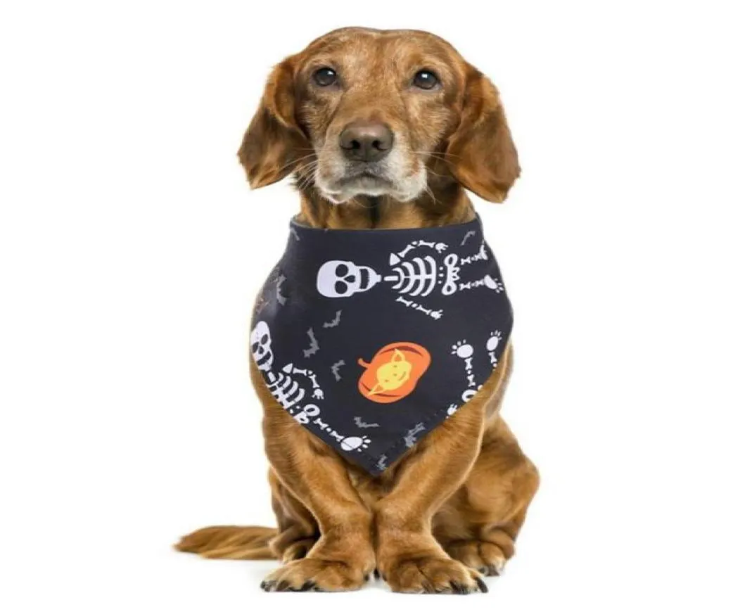 Halloween Dog Cotton Scarf Bib Grooming Accessories Bandage Collar för Small Medium Large Pet Fashion Design4847133