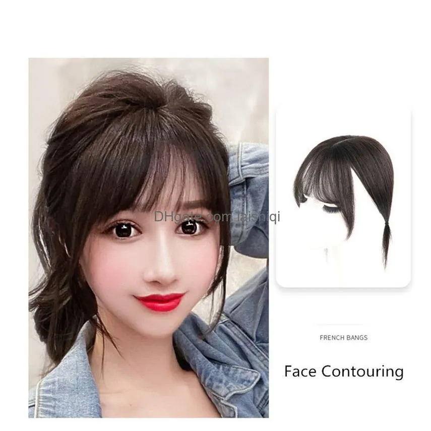 girl real human hair air bangs for women 3d french clip in bang hair extension natural age reduction hairpieces