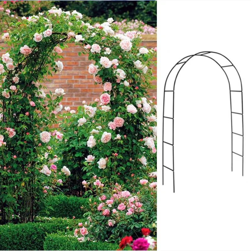 White Wedding Decoration Metal Arch Garden Iron Flower Stand Grape Vine Climbing Frame Loofah Rack 240*38*140cm For Party Supplies