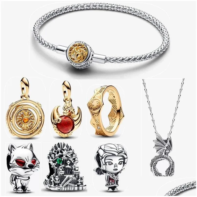 2023 halloween designer bracelets for women jewelry diy fit pandoras bracelet earring gold ring game dragons glass charm necklace fashion party