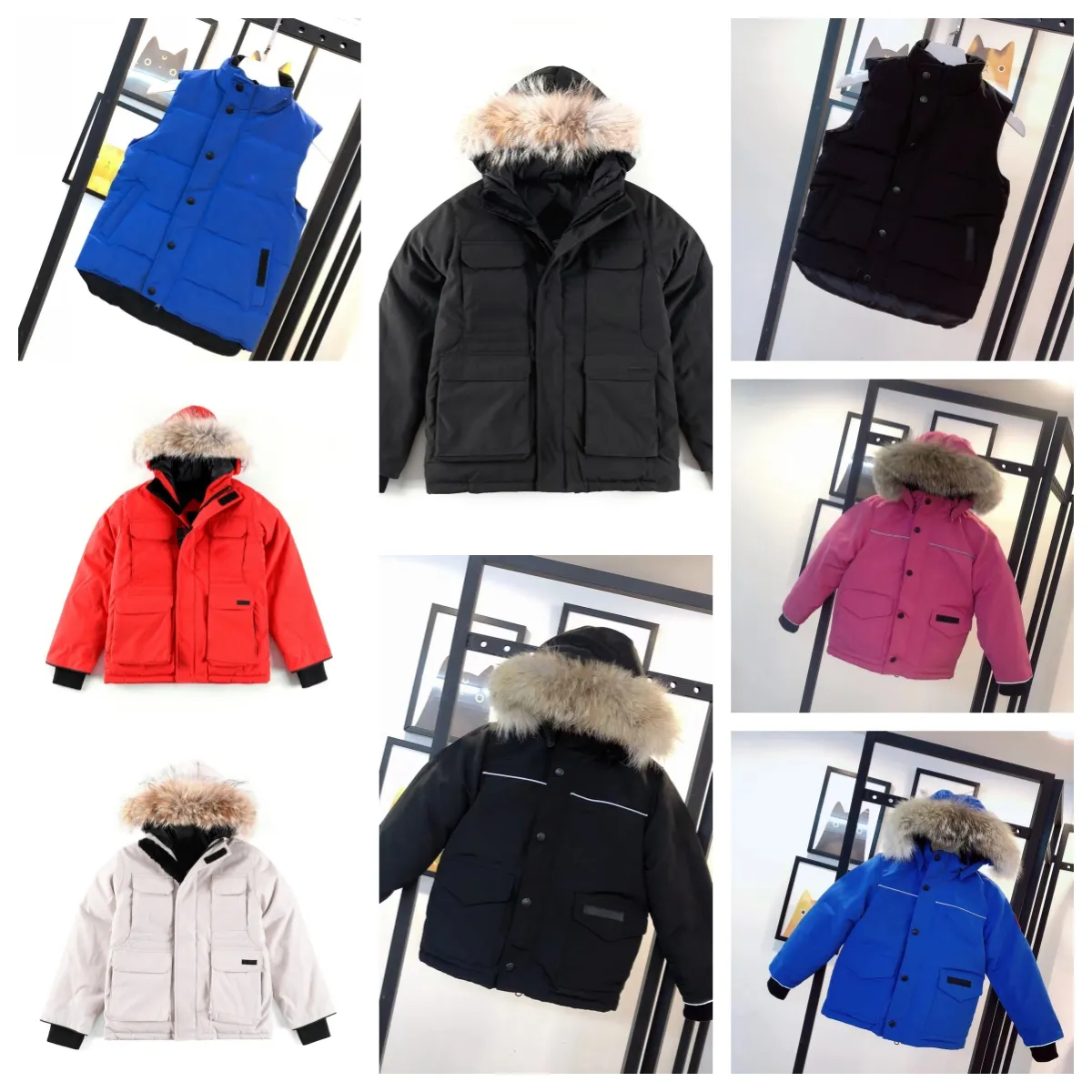 Canada Kids Down Jackets Winter Fourrure Down Parka Homme Jassen