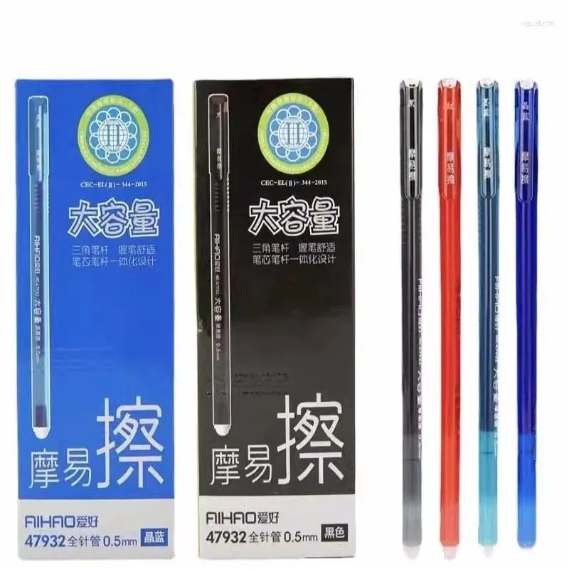 12 Stuks AIHAO 47932 Uitwisbare Gel Pen School Kantoorbenodigdheden Briefpapier Gift 0.5mm Rood Blauw Donker Zwarte Inkt