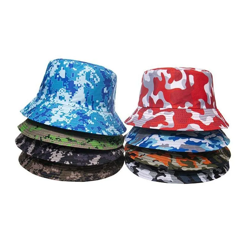 Wide Brim Hats Sunshade Bucket Hat Beach Fisherman Cap Women Visor Hats Outdoor Mens Caps Camouflage Basin Panama Fashion Accessories Otpoi