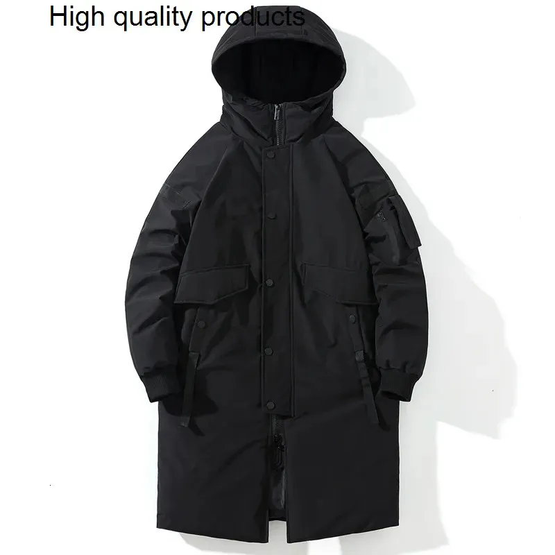 Мужские пуховые парки, длинное пальто, зимняя хлопковая стеганая куртка, мужская верхняя одежда с капюшоном, модные свободные толстые теплые пальто 231023