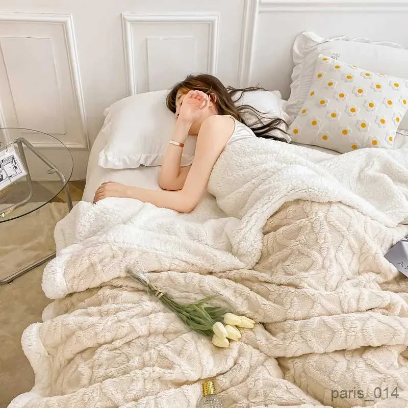 Couvertures Plaid lit couverture enfants adultes chaud hiver couvertures et jette épais laine polaire canapé-lit couverture couette doux couvre-lit
