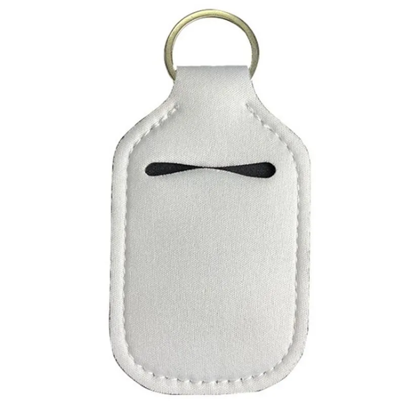 sublimation Neoprene sanitizer holder solid color can choose empty Travel Size Bottle with Keychain Holder for Soap Liquids