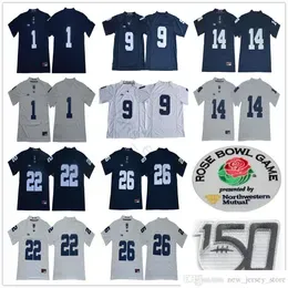 NCAA Penn State Nittany College Football Wear #1 KJ Hamler 14 Sean Clifford 22 John Cappelletti 26 Saquon Barkley 9 Trace McSorley 150th Jerseys