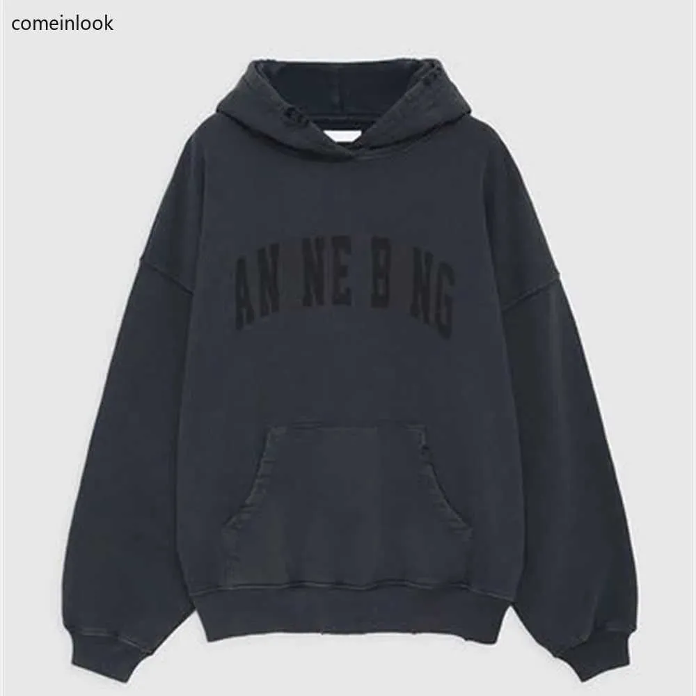 Hochwertige Damen Desginer Anines Mode Baumwolle mit Kapuze New Bing Classic Letter Print Wash Water Stir Fry Color Snowflake Loose Sweatshirt Hoodies