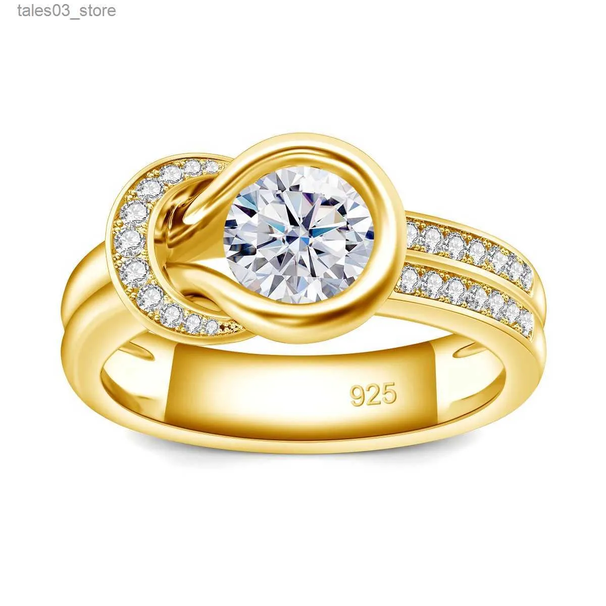 Bröllopsringar med certifikat Bow Knot Moissanite Ring for Women Wedding Band 7mm 1.2Ct Engagement Smycken Luxury Brand Bride Gift Trending Q231024