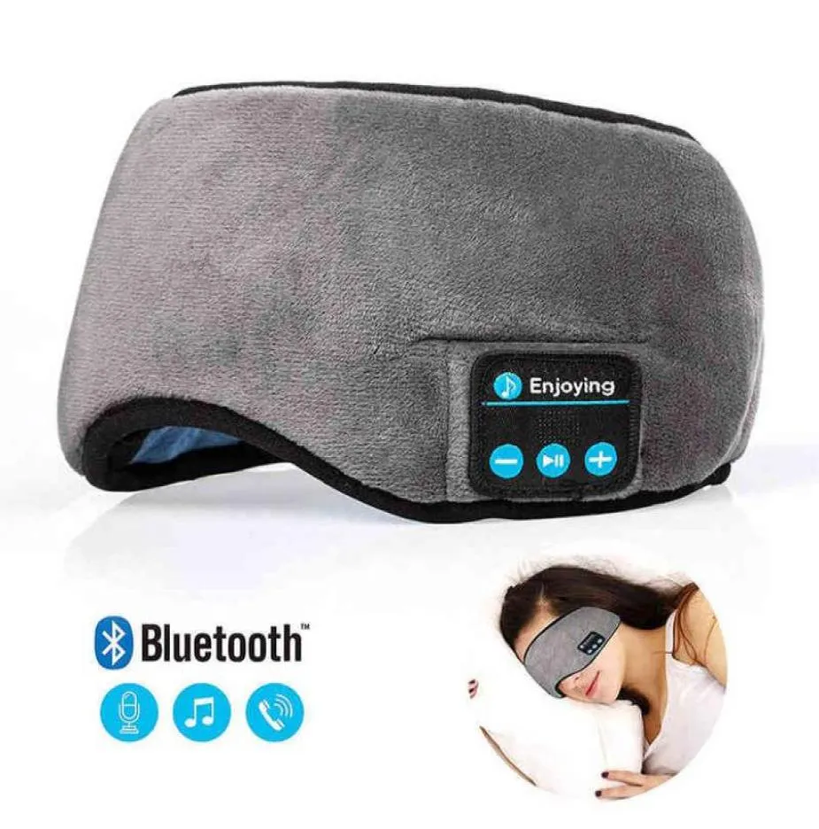 Bluetooth sovande hörlurar ögonmask sömn pannband mjuk elastisk bekväm trådlös musik hörlurar 2205099753584