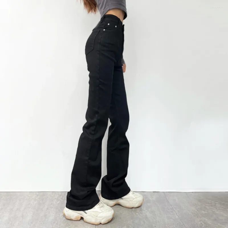 Kvinnors jeans kvinnor vintage hög midja mamma lös y2k mode casual rak ben baggy byxor tvättade pojkvän pantalon femme