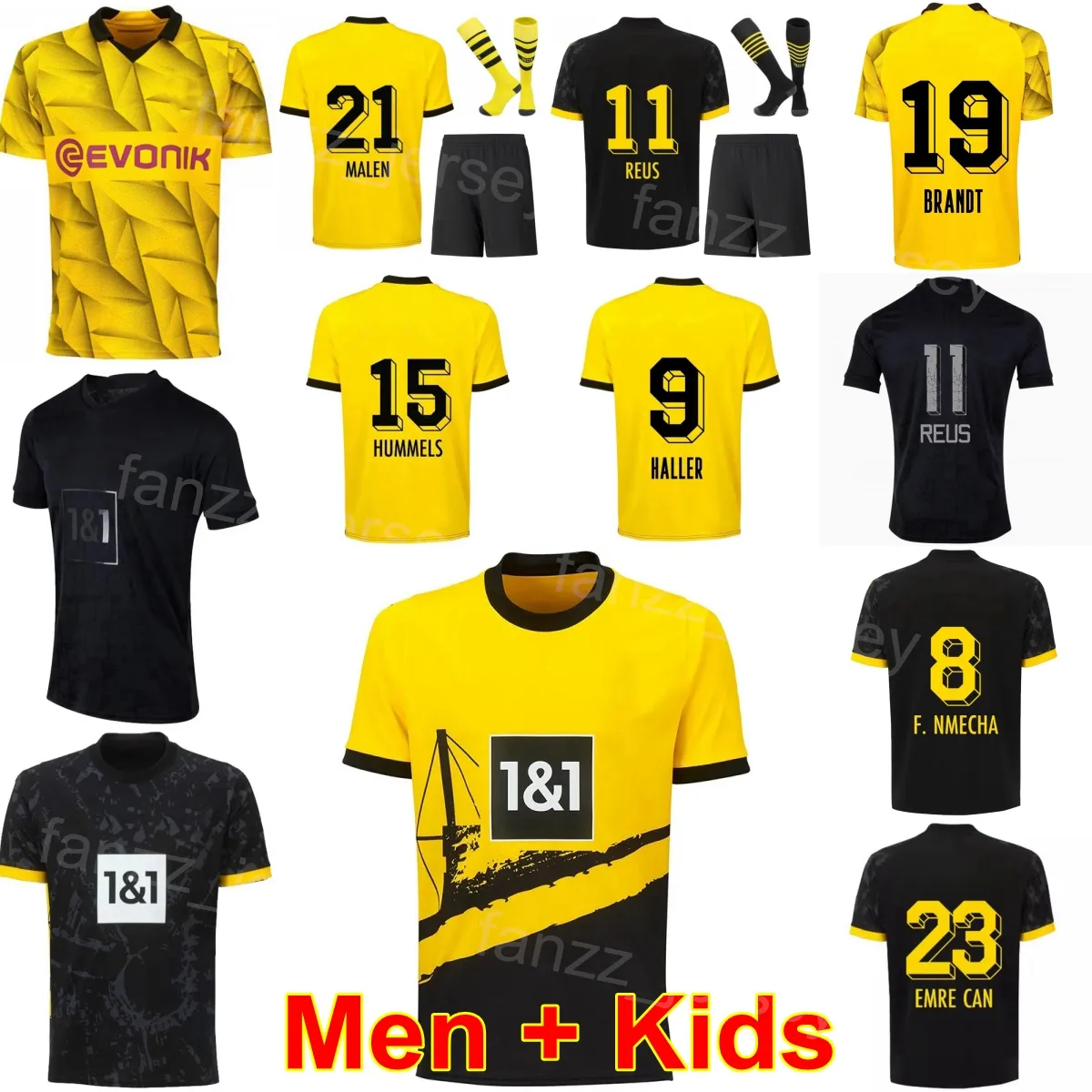 Borussia Soccer Dortmund Soccer 21 Donyell Malen Jersey Set Felix Nmecha Ramy Bensebaini Marius Wolf Marco Reus Julian Brandt Mats Hummels Kit de maillot de football 23 24