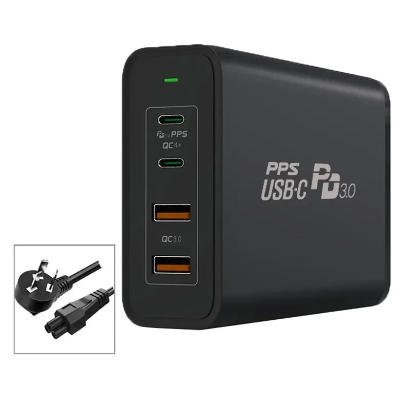 245 W Gan Charger Adapter zasilający USB-C 4-port PD 100W QC 22,5W Mini Wall Charger na MacBook iPad iPhone-AU Plug