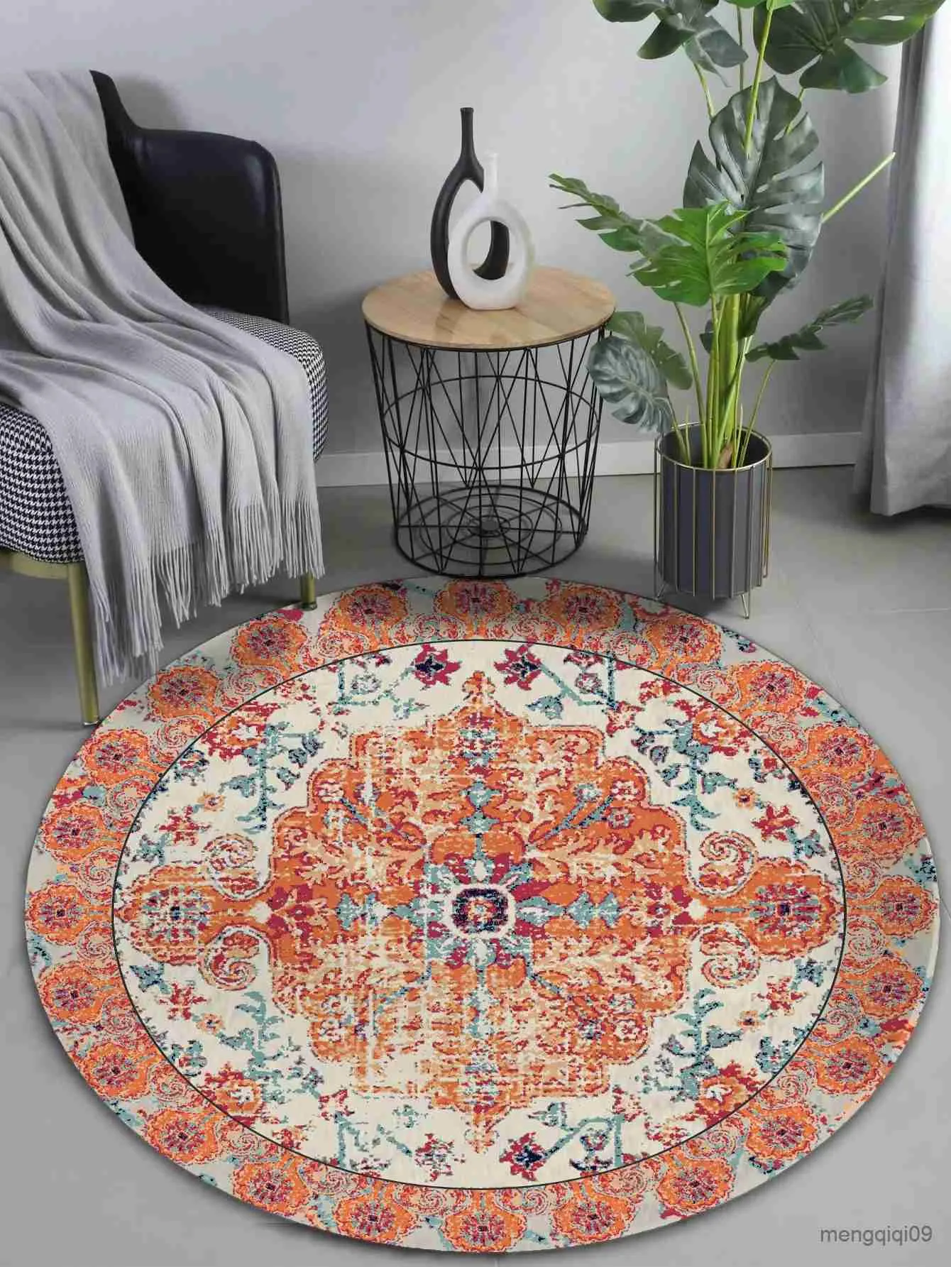 Carpet Crystal velvet carpet floor mat India Casas print non-slip waterproof easy to clean bedroom living room mat mat