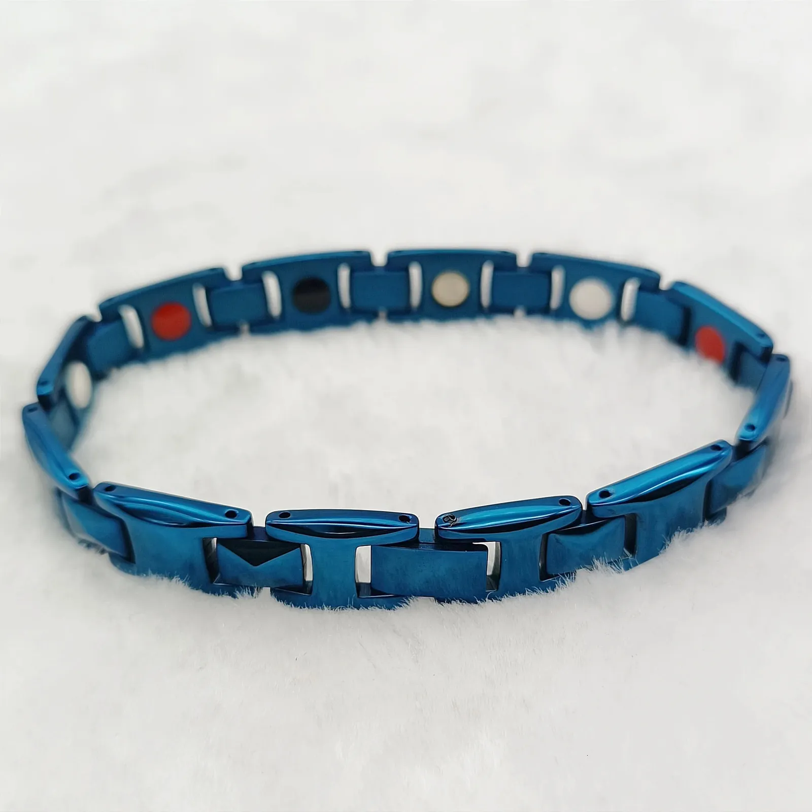 Bedelarmbanden Heren Designer Blauw Mode-sieraden Roestvrij staal Hoge kwaliteit Gezonde Therapie Magnetische Armband Mannelijke Jongens 231023