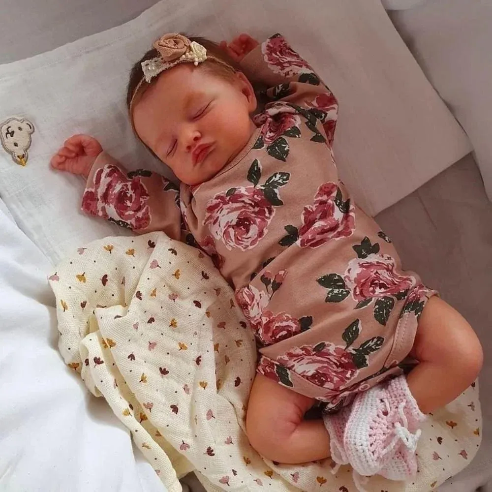 Dolls 48CM Finished Reborn Baby Doll Rosalie Girl 3D Skin Visible Veins Lifelike Vinyl born With Accessories Toy Age 3 231024