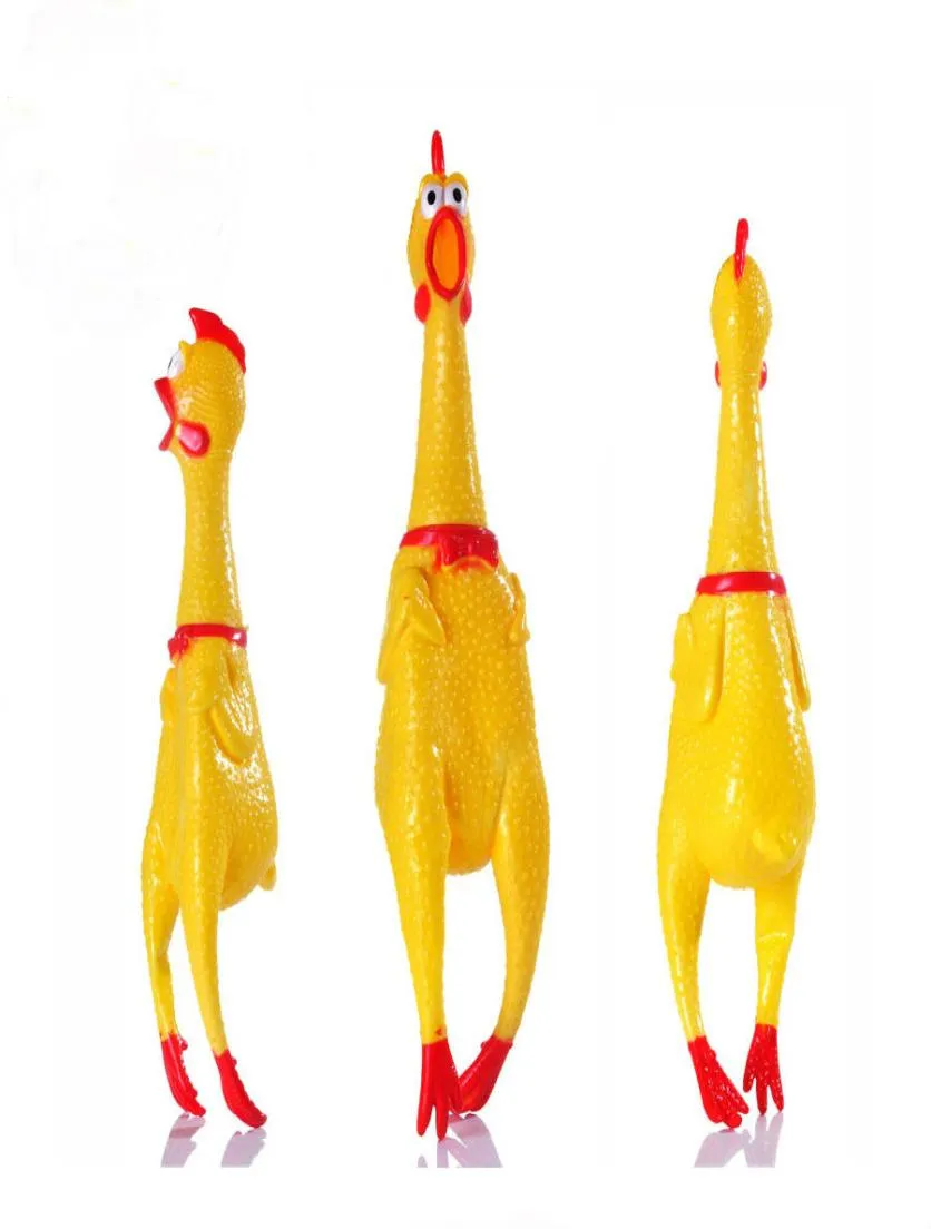 Roliga Dog Toys Rooster Crows lockar valphund- och kattpet -skrikleksaker som skriker gummi kyckling 17cn 6654321