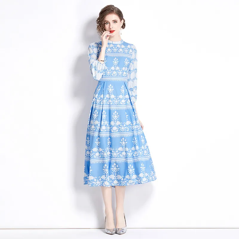 Retro Print Maxi Dress - Designer Long Sleeve Robe, Stand Collar, Elegant Vacation Style, Loose Fit, Autumn Winter Fashion from Dhgate Street Style Dresses - price 34.59 Retro Print Maxi Dress - Designer Long Sleeve Robe, Stand Collar, Elegant Vacation Style, Loose Fit, Autumn Winter Fashion from Dhgate Street Style Dresses - price 34.59
