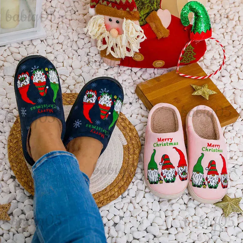 Slippers Women's Slippers Home Plush Christmas Cartoon Designer Shoes Girls 2023 Winter Fluffy Slippers Couple Warm Cute Casual Slides T231125