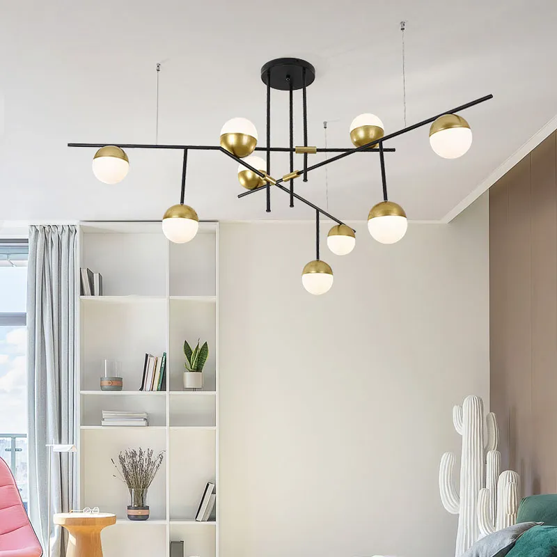 Moderne led-Licht Wohnzimmer Kronleuchter Persönlichkeit Esszimmer Küche Licht Kreative Studie Modell Zimmer Glas Kronleuchter Beleuchtung