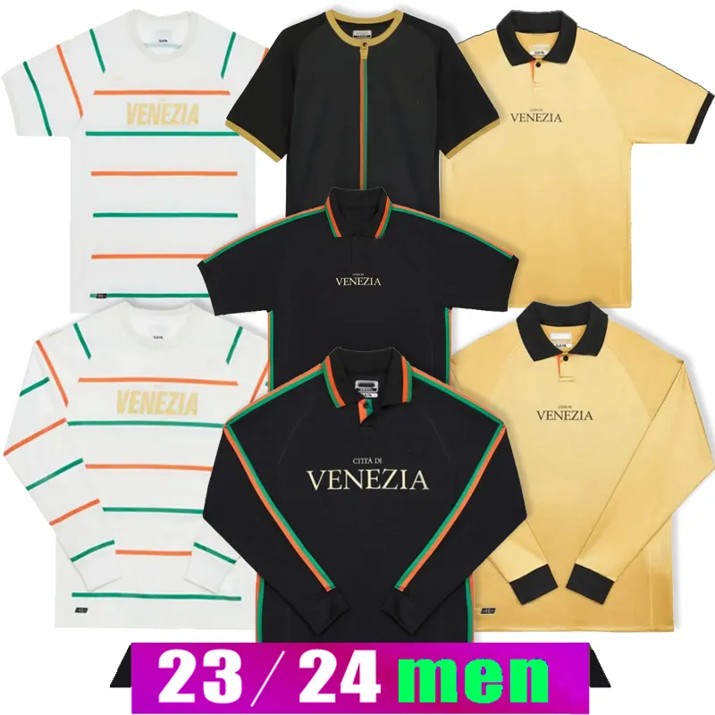 22 23 24 Venezia Soccer Jerseys 2023 2024 home Away Third ARAMU FORTE JOHNSEN DI MARIANO BOCALON Customized gold black white men's football jersey S-2XL