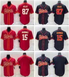 CUSTOM Stitched Football jersey ''Chiefs''15 Patrick Mahomes 87 Travis Kelce baseball Untouchable jerseys