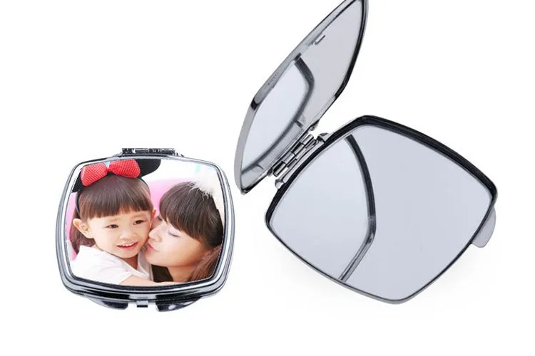 Sublimation Portable Makeup Mirror Transfer Consumable Blank with Aluminum Heart-shaped Mirror Photo Customization DIY Creative Gift A07
