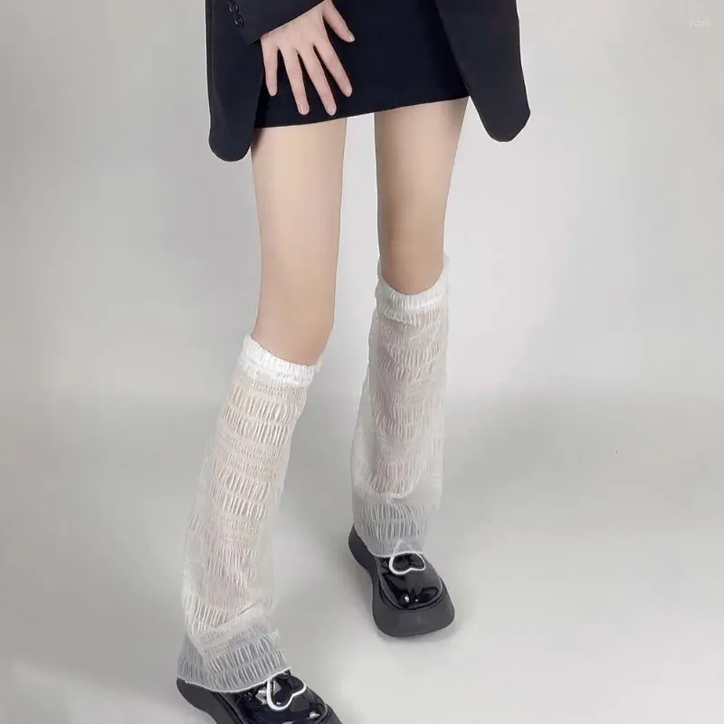 女性の靴下は弾力性のあるコスプレの女の子ストライプコスチュームアクセサリーロリータフットカバーメッシュロングワイドパイル