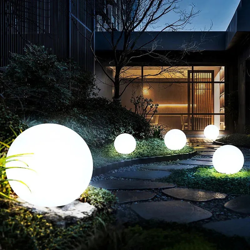 Garden Decorations Outdoor LED Garden Ball Lights Remote Control Golv Street Lawn Lamp Swimming Wedding Party Holiday Home Decoration 231023