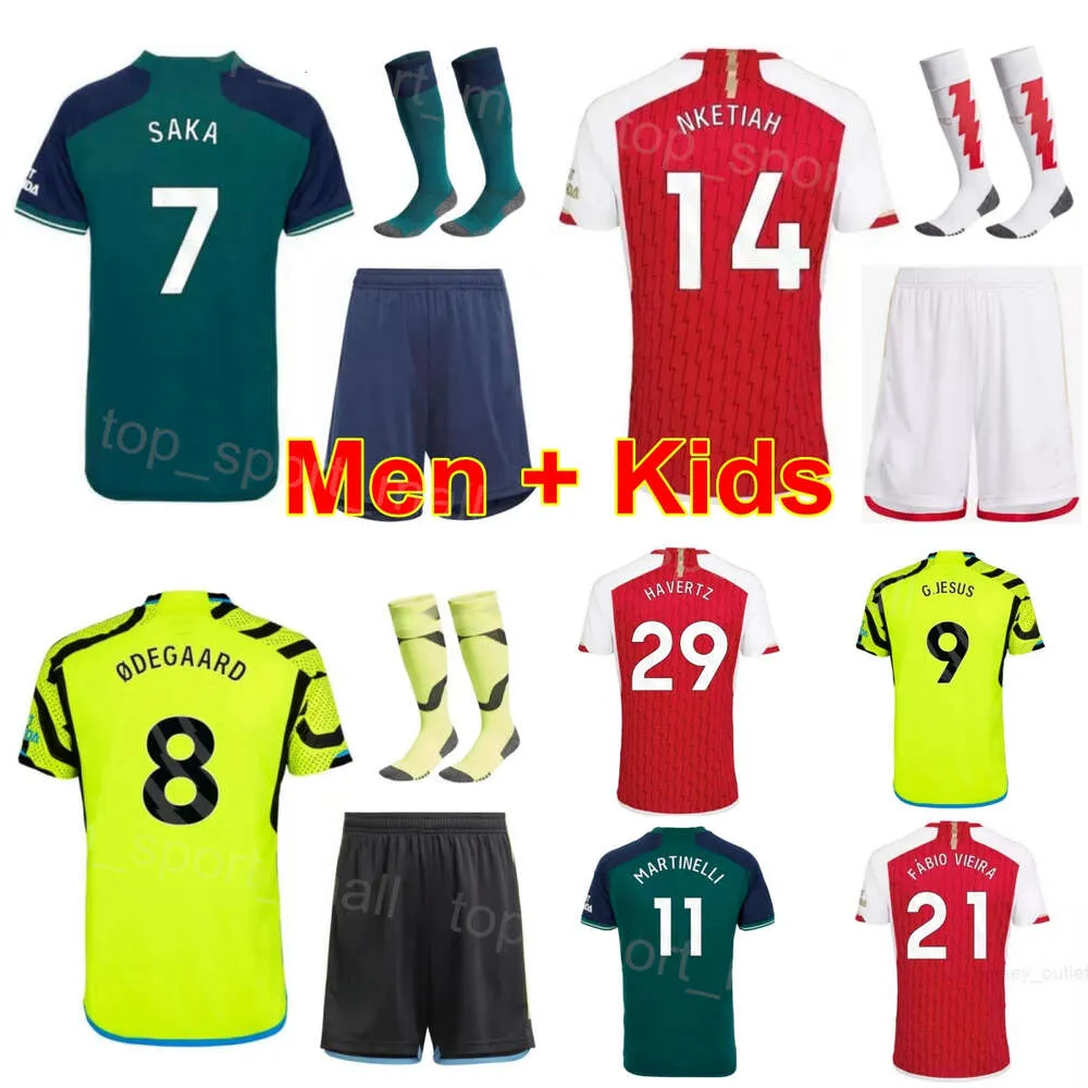 Club 2023-24 Man Youth Soccer Arsen 7 Bukayo Saka Jerseys Set 8 Martin Odegaard 21 Fabio Vieira 1 Aaron Ramsdale 9 Kai Havertz 11 Gabriel Martinelli Football Shirt Kits