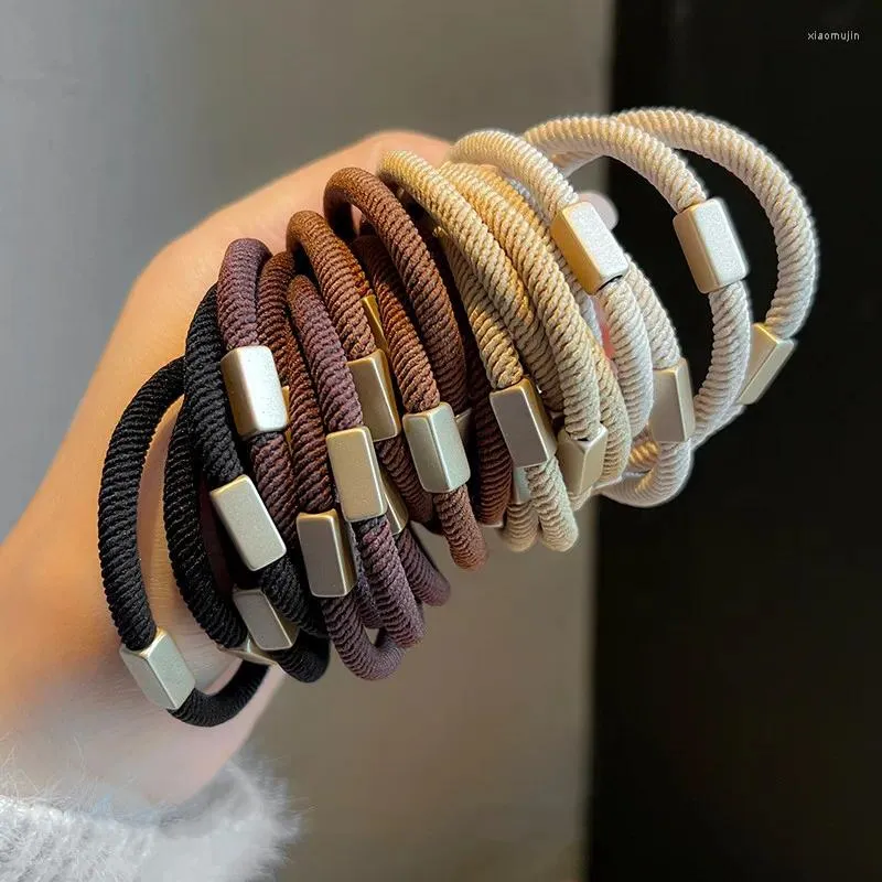 Accessori per capelli Moda Donna 10 Pz/lotto Durevole Latte Caffè Colore Serie Semplice Fai da Te Alta Fascia Elastica Copricapo per Ragazze Carine