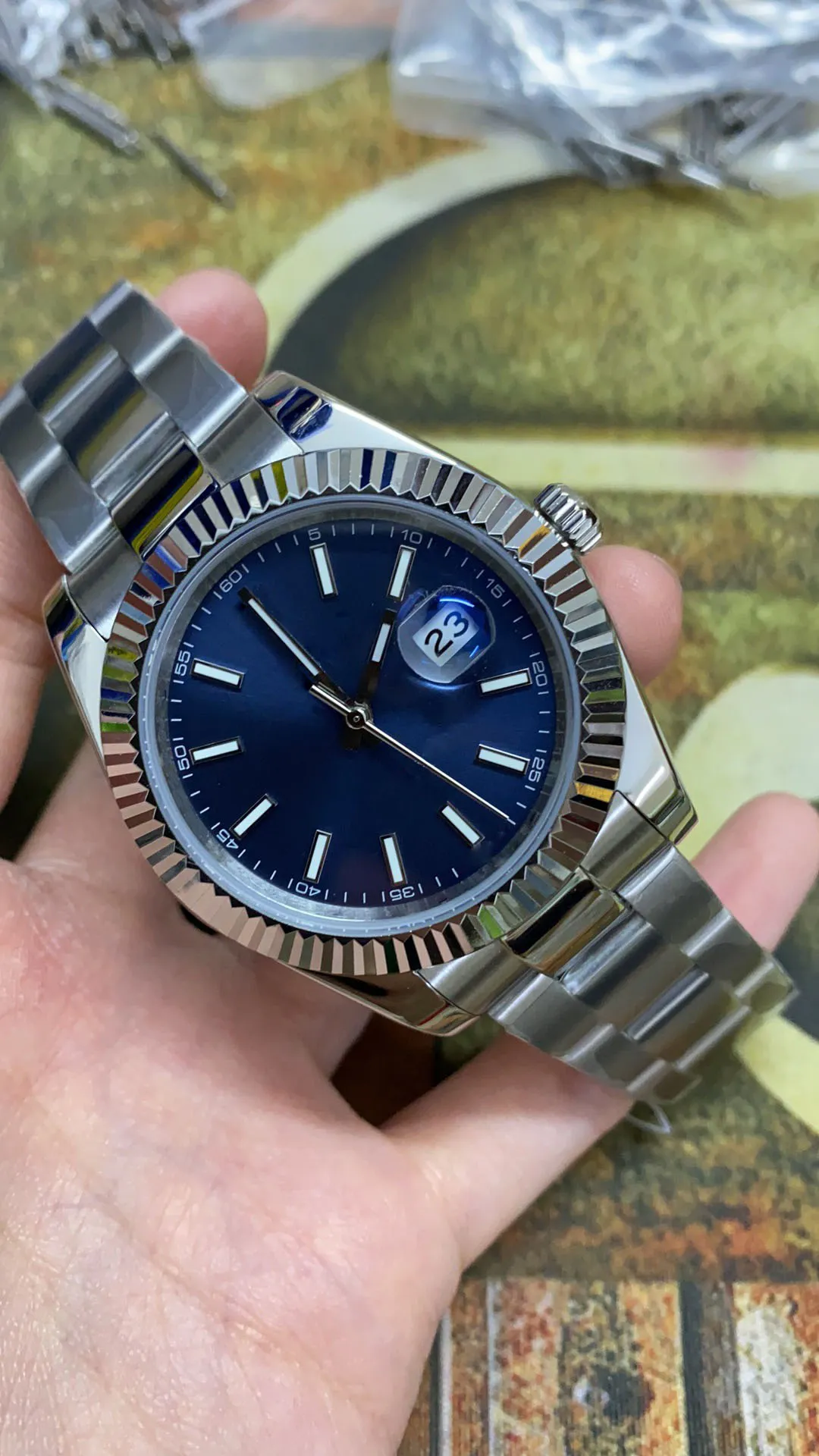 Rozmiar 36 mm ST9 MINT Zielona Data wybierania Just Sapphire Glass 2813 Automatyczne zegarek Mechainca Męskie zegarek dla kobiet