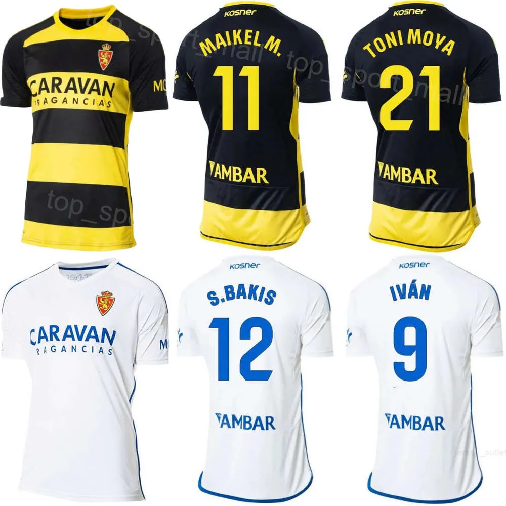 Real Zaragoza Soccer 20 Victor Mollejo Jerseys 2023 2024 Club Team 1 Christian Alvarez 10 Sergio Bermejo Lillo 19 Manu Vallejo 21 Antonio Moya Football Shirt Kits