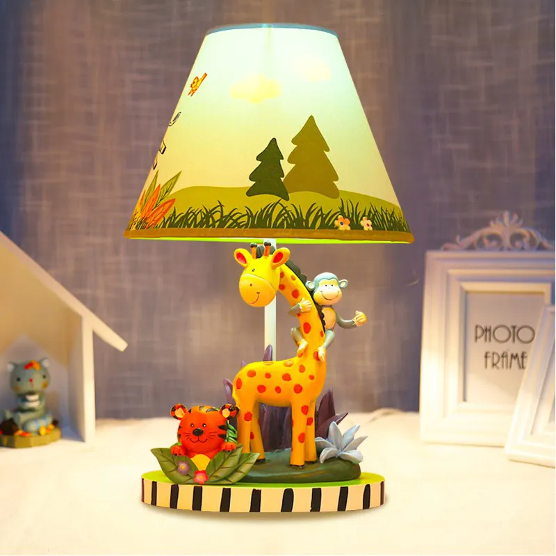 Kinder Tier Tischlampe Schlafzimmer Nachttischlampe kreative süße warme Cartoon Junge dekorative Lichter Giraffe ZT0050