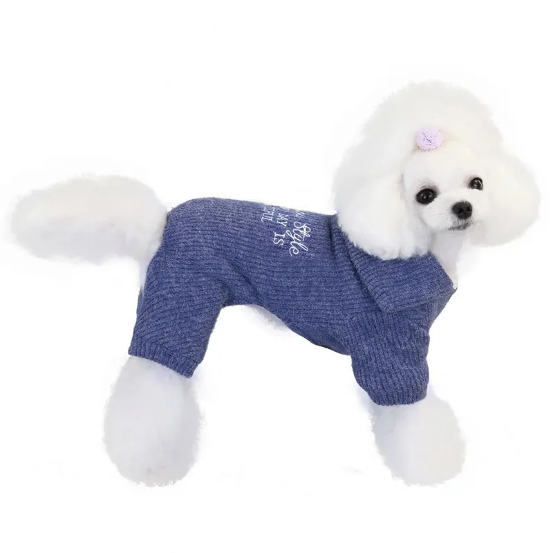 Vêtements pour chiens Laine à tricoter Vêtements pour chiens de compagnie Combinaison manteau en peluche d'hiver pour petits chiens Élastique pour animaux de compagnie Vêtements Chihuahua Caniche Yorkshire 231023