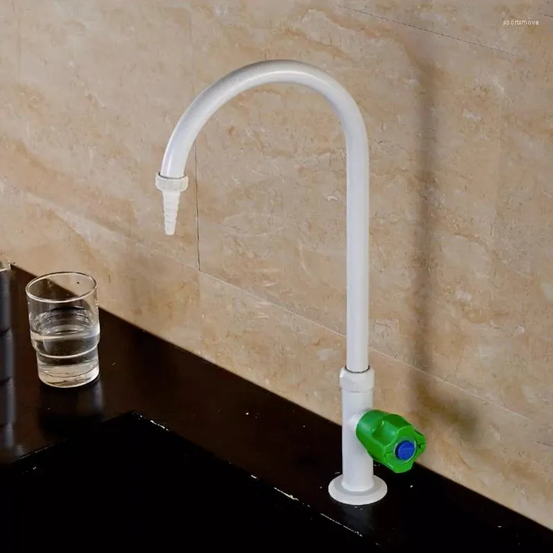 Bathroom Sink Faucets Pure Copper Gooseneck Single Mouth Desktop Faucet 360° Rotation Water Tap For Laboratory Or Nozzle 1piece