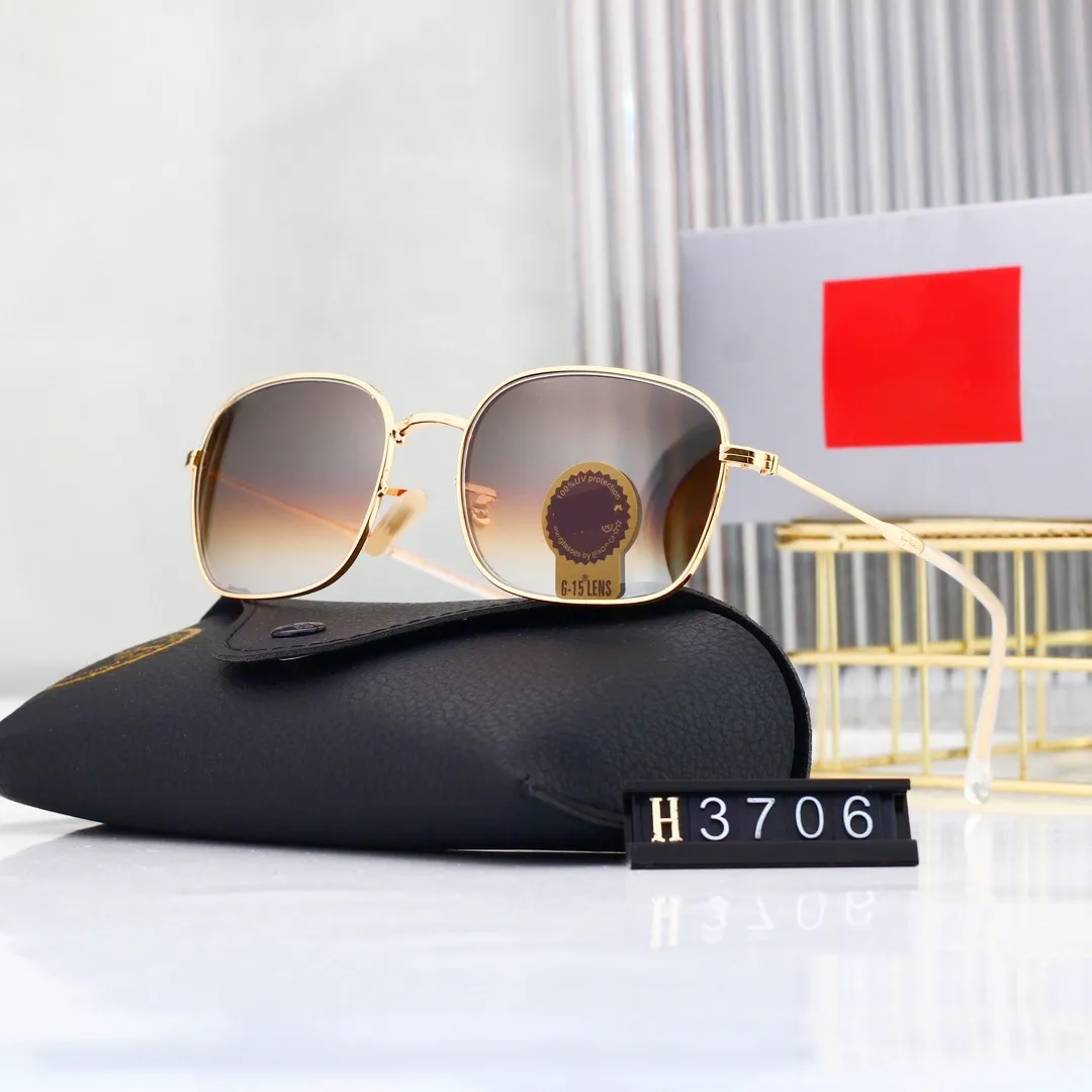 Topp lyxiga solglasögon Polaroid Lens Designer Kvinnor S GOGGLE Senior Eye Wear for Women Eyeglasses Frame Vintage Metal Sun Glasögon med Box OS 3706