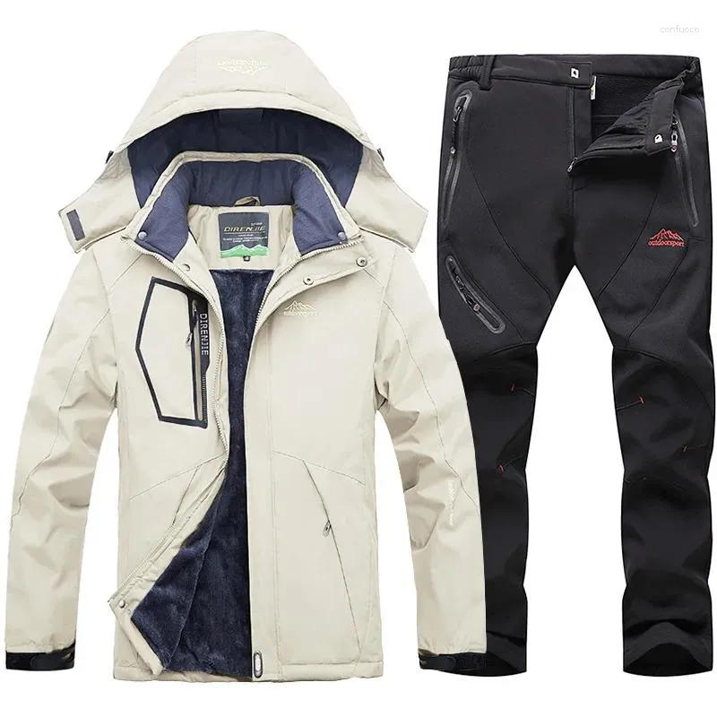 Vestes d'extérieur, combinaison de Ski d'hiver pour hommes, coupe-vent, imperméable, chaude, veste et pantalon, vêtements de neige, Ski, snowboard