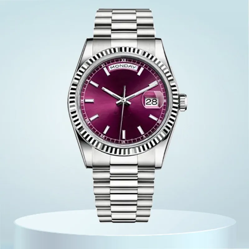 orologio da donna orologi di design da uomo orologio di lusso 8205 movimento 36mm 41mm quadrante viola zaffiro datejust orologi luminosi cinturino in acciaio inossidabile 904L di alta qualità montre