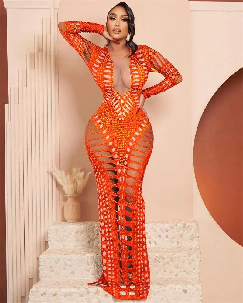 Adogirl Hollow Out Diamonds Maxi Evening Gown Club Party Dress Women Sexy V  Neck Short Sleeve Back Split from Dhgate Basic & Casual Dresses - price  47.43