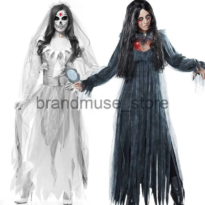 Thème Costume Halloween nouvelle horreur fantôme mariée perdu costume jeu vêtements bar scène vampire démon performance vêtements J231024