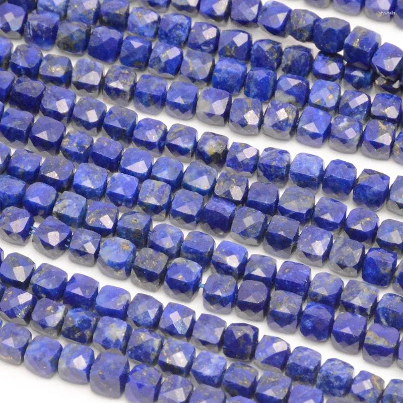 Pierres précieuses en vrac Lapis Lazuli naturel Cube à facettes irrégulier 4mm