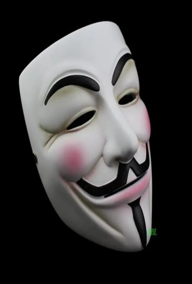 Cadılar Bayramı Masquerade Anonim Guy Fawkes Fancy v Masks V Vendetta Reçine Maskesi Elbise Yetişkin Kostüm Cosplay Party Props1247691