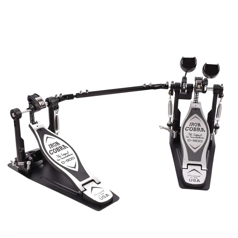 Kit de tambor pedal piso martelo liga alumínio profissional jazz tambor pé pedal dupla corrente cam kick tambores prática acessórios