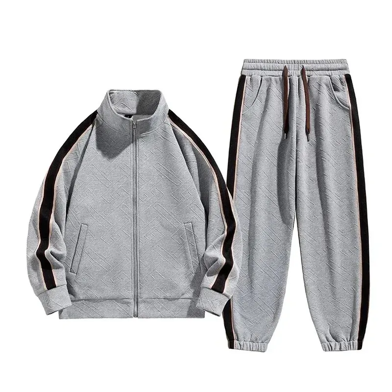 Trainingspakken voor heren Heren Sweatshirt met ritsprintStripe joggingbroek Pak 2-delig Casual trainingspaksets Heren Lange mouwen Uitloper Broek met trekkoord Outfits 231024