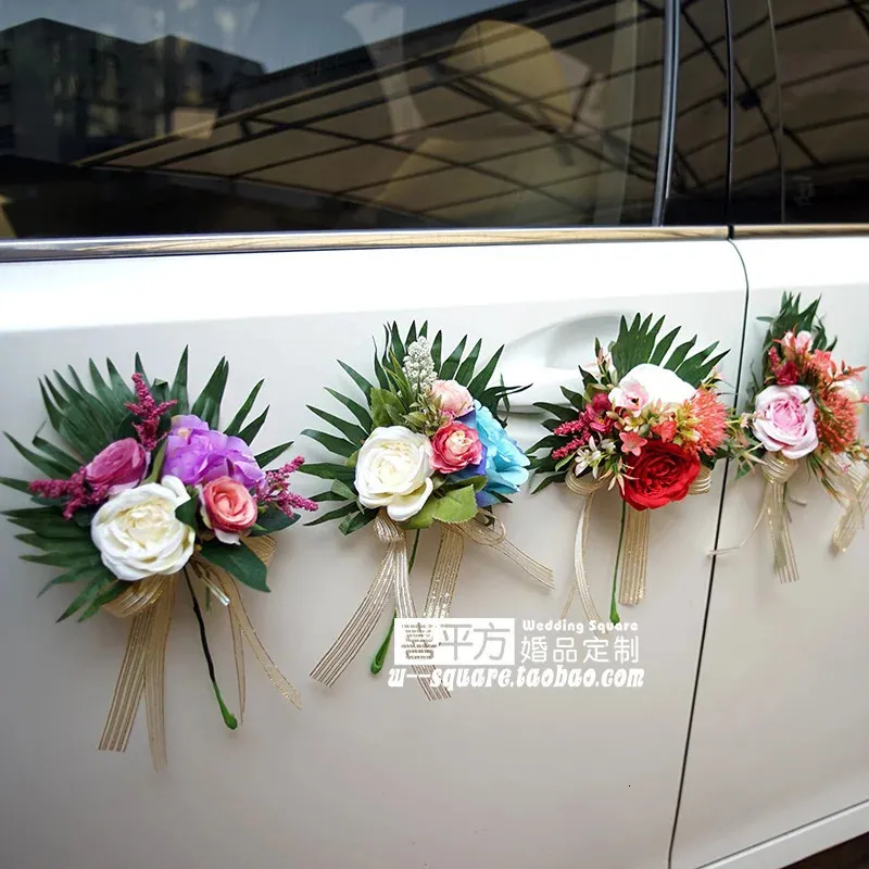 Autres fournitures de fête d'événement Fleur de voiture de mariage Fleurs artificielles pour la décoration de voiture de mariage Mariage Florals Décor Fleur Ornement Mariage 231023